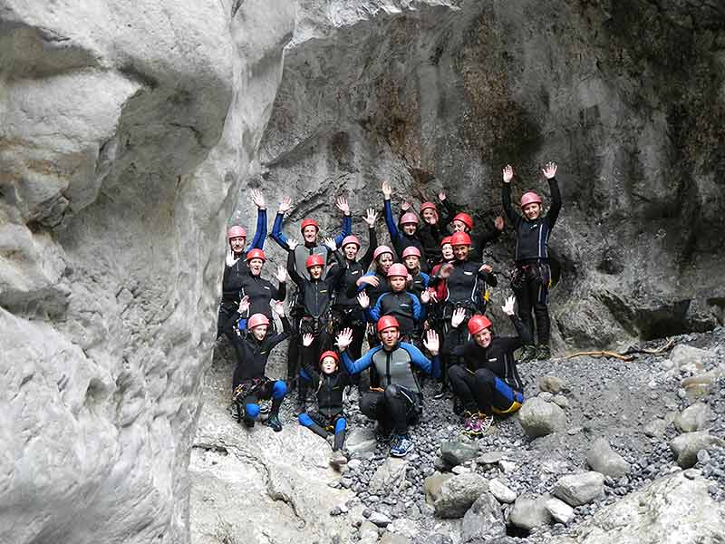 Klassenfahrt Rafting, Canyoning, Klettersteig